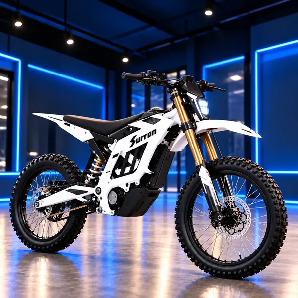 White Sur-Ron electric moped