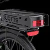 Electric bike rear rack with integrated red taillight