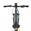 Top view of electric mountain bike cockpit and saddle
