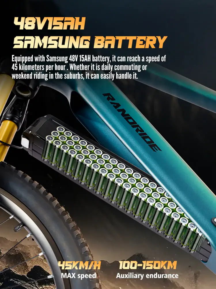 Electric bike with Samsung 48V 15Ah battery pack